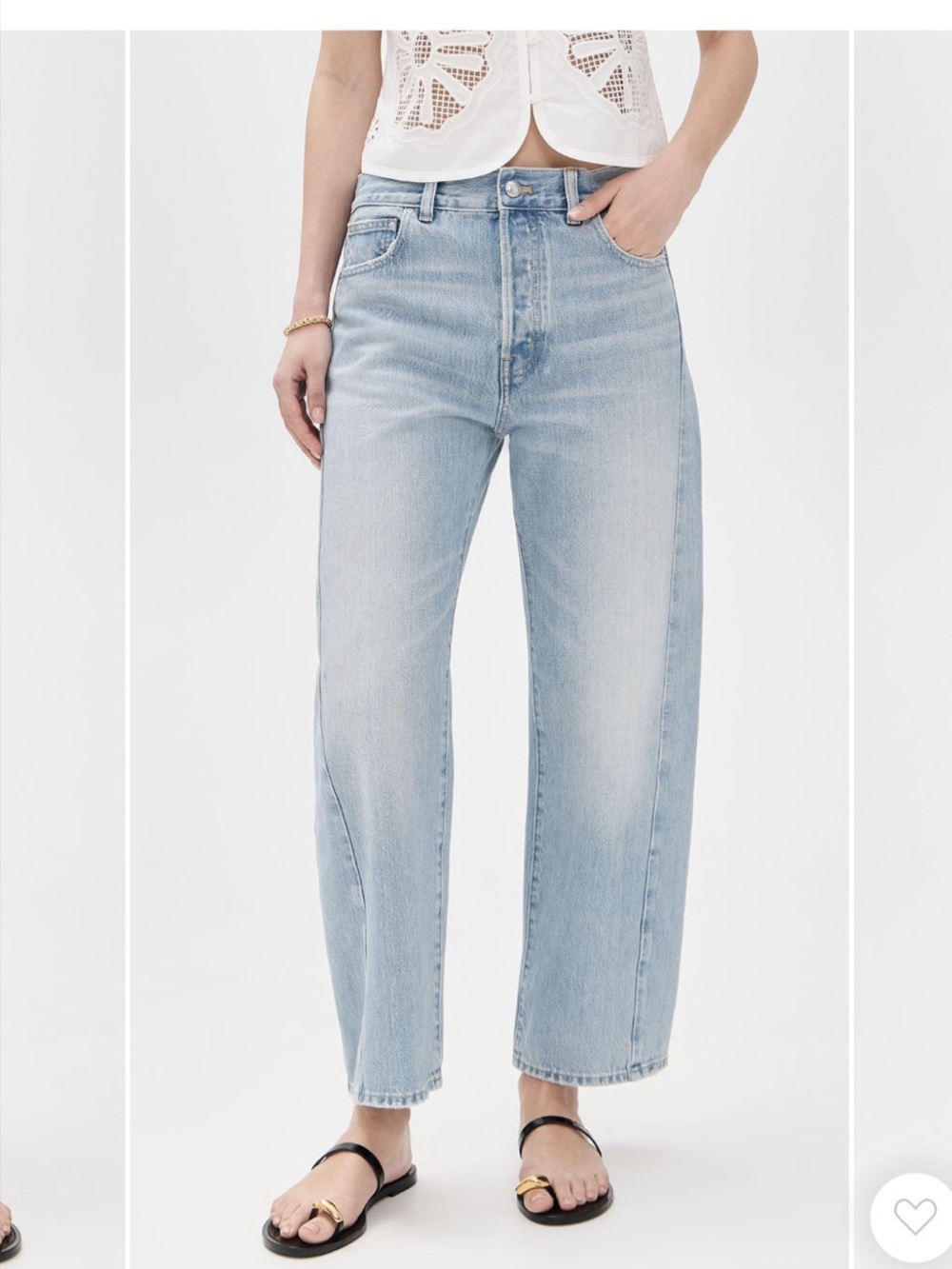 Madewell Pieced Barrel-Leg Jeans in Foster Wash Blue Waist 28 NWOT